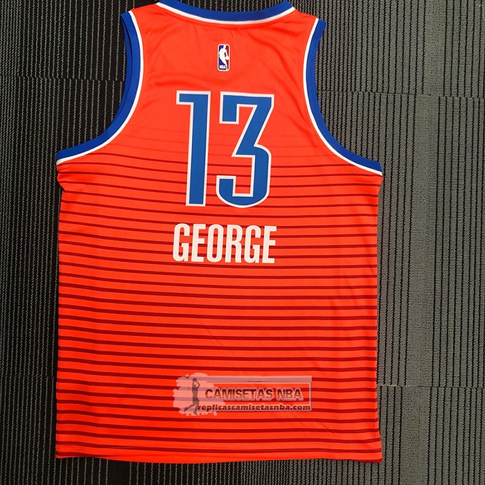 Camiseta Oklahoma City Thunder Paul George NO 13 Statement 2021 Naranja